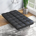 Divano Letto Futon, Divano Pieghevole in Memory Foam Convertibile per Due Posti Letto con Braccioli Regolabili per Piccoli Spazi
