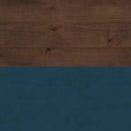 Bridgevine Home Nantucket 24 inch Side Table, No Assembly Required, Blue Denim and Whiskey Finish