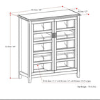 WYNDENHALL Portland SOLID WOOD 40 inch Wide Transitional Medium Storage Cabinet in Mahogany Brown - 40w x 16.9d x 44h
