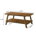 Roundhill Furniture Metz Mid-Century Wood Shelf 3-Piece Coffee Table Set