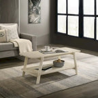 Roundhill Furniture Metz Mid-Century Wood Shelf 3-Piece Coffee Table Set