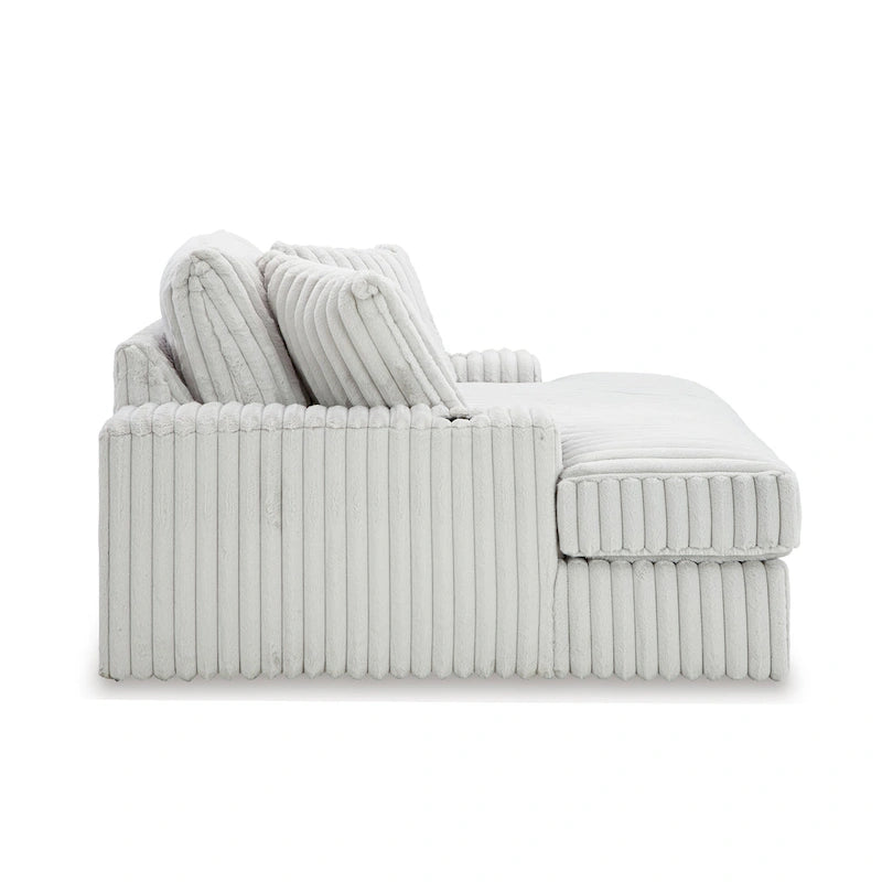 Roundhill Furniture Azulu Oversized Chaise, with Cup holders and USB Charging