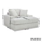 Roundhill Furniture Azulu Oversized Chaise, with Cup holders and USB Charging