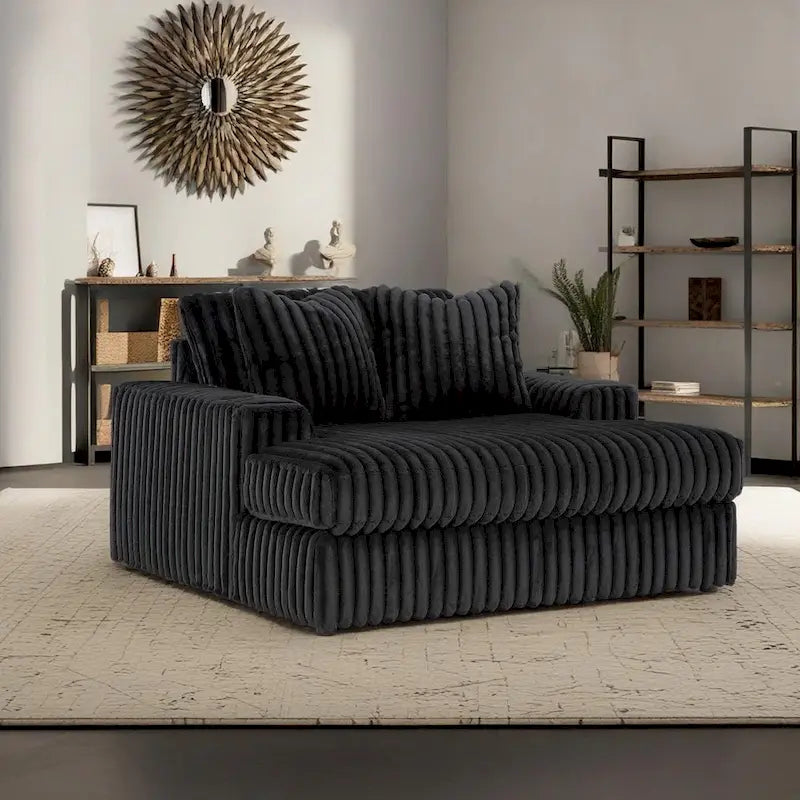 Roundhill Furniture Azulu Oversized Chaise, with Cup holders and USB Charging