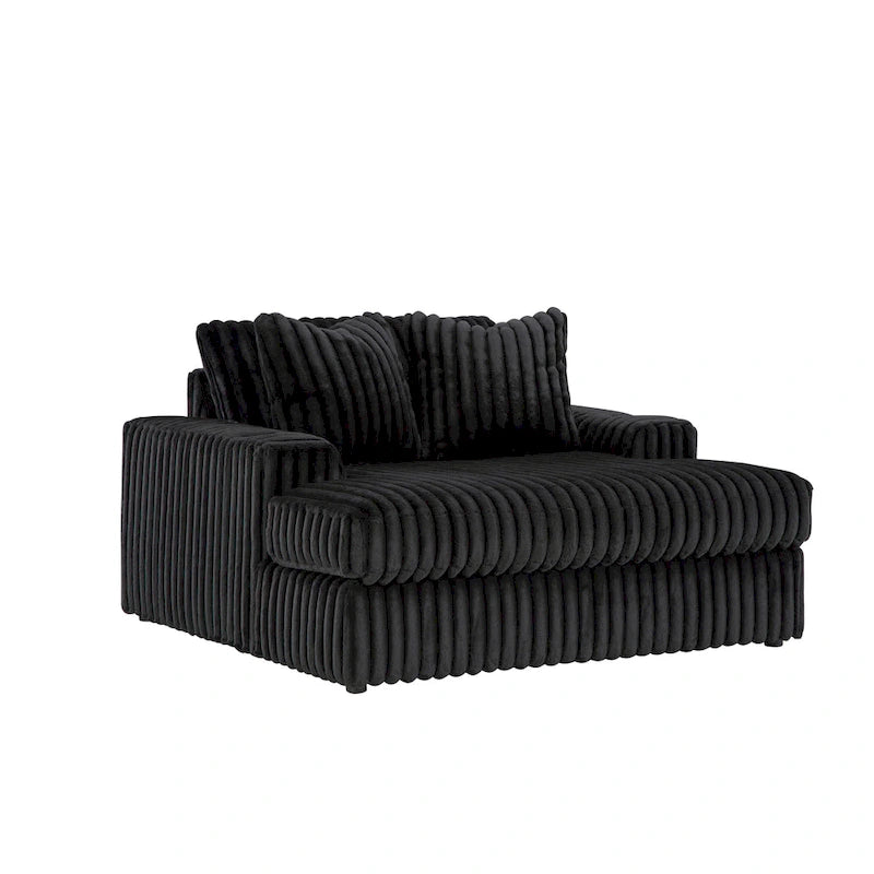 Roundhill Furniture Azulu Oversized Chaise, with Cup holders and USB Charging