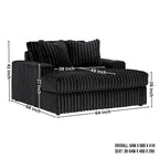 Roundhill Furniture Azulu Oversized Chaise, with Cup holders and USB Charging