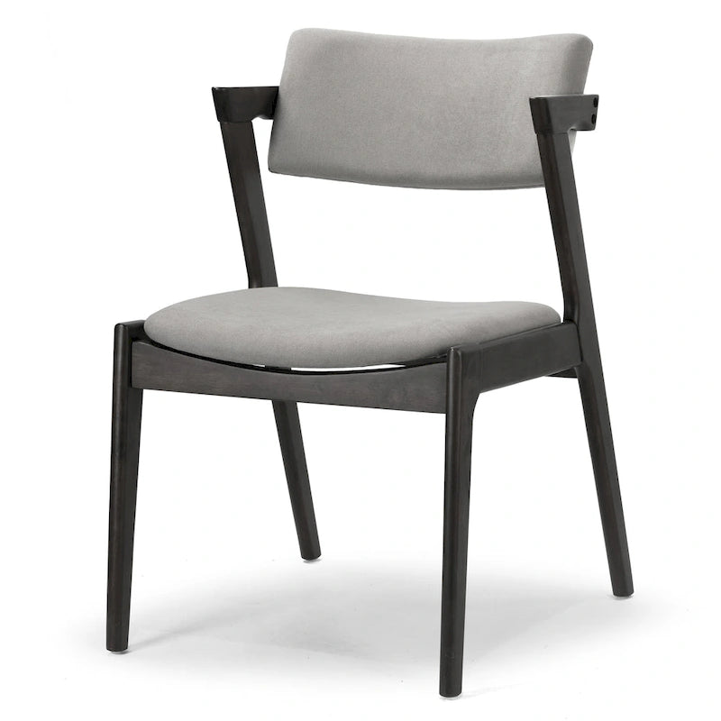 Set of 2 Auden Retro Modern Black Wood Wing Chair