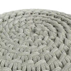WYNDENHALL Cora Round Knitted Pouf in Light Grey Recycled PET Polyester