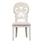 Farmhouse Reimagined Antique White 5 Piece Pedestal Table Set