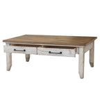 Steve Silver Two-Tone Ivory and Honey Coffee Table