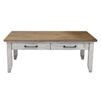 Steve Silver Two-Tone Ivory and Honey Coffee Table