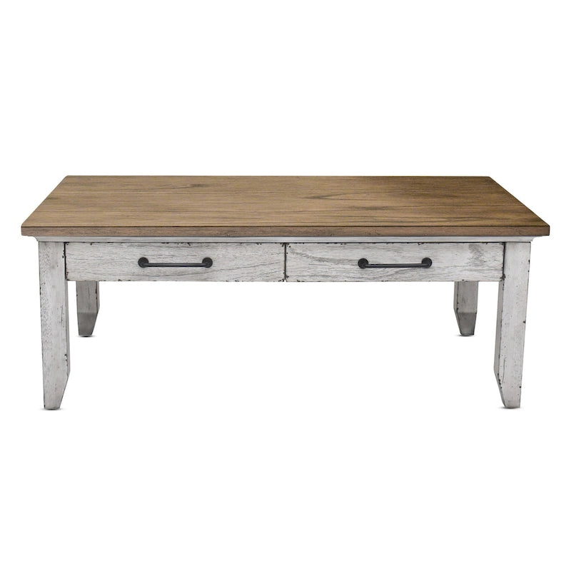 Steve Silver Two-Tone Ivory and Honey Coffee Table