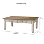 Steve Silver Two-Tone Ivory and Honey Coffee Table