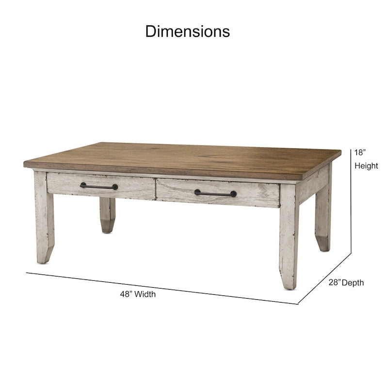 Steve Silver Two-Tone Ivory and Honey Coffee Table