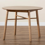 Denmark Mid-Century Modern French Oak Brown Finished Rubberwood Dining Table - N/A