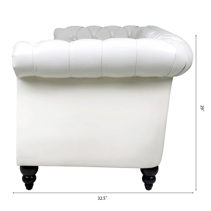 Divano a 3 Posti Chesterfield con Braccioli Arrotondati 84