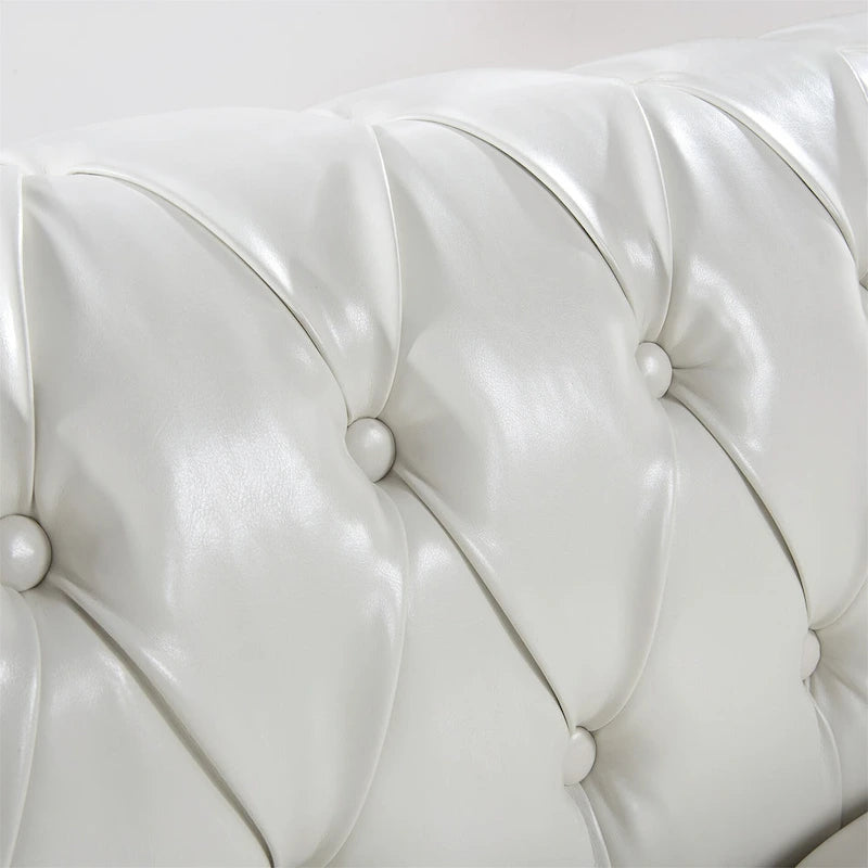Divano a 3 Posti Chesterfield con Braccioli Arrotondati 84