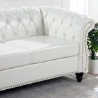 Divano a 3 Posti Chesterfield con Braccioli Arrotondati 84