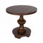 Sedona Kona Brown End Round End Table Heavy Oak Planked Top