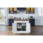 Copper Grove Cannington White Distressed Oak Kitchen Island