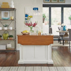 Copper Grove Cannington White Distressed Oak Kitchen Island