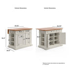 Copper Grove Cannington White Distressed Oak Kitchen Island