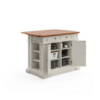 Copper Grove Cannington White Distressed Oak Kitchen Island