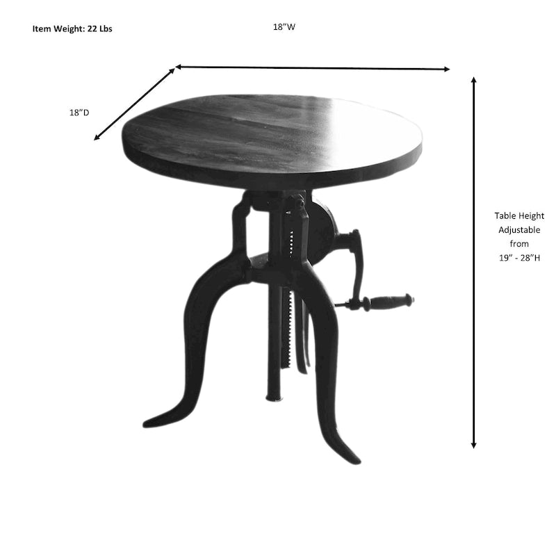 Carolina Living Regan Adjustable Accent Table - Industrial