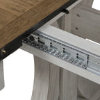 Farmhouse Reimagined Antique White Opt 6 Piece Trestle Table Set