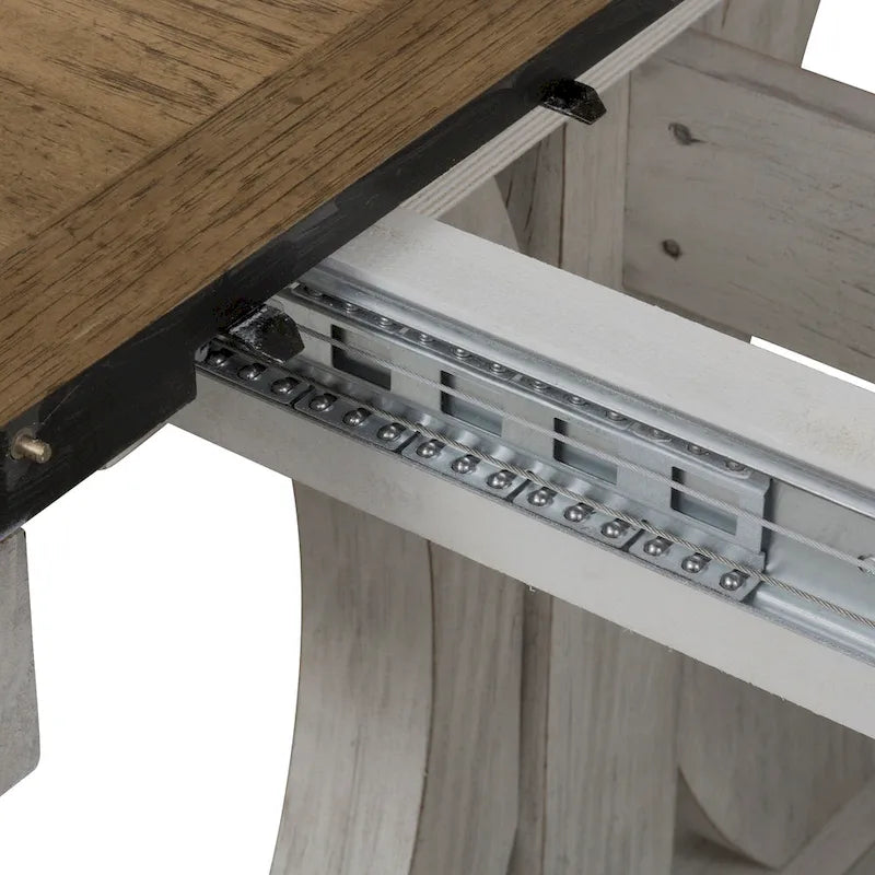 Farmhouse Reimagined Antique White Opt 6 Piece Trestle Table Set