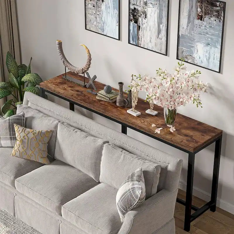 70.9 inch Extra Long Console Table Behind Sofa Couch, Narrow Entryway Table