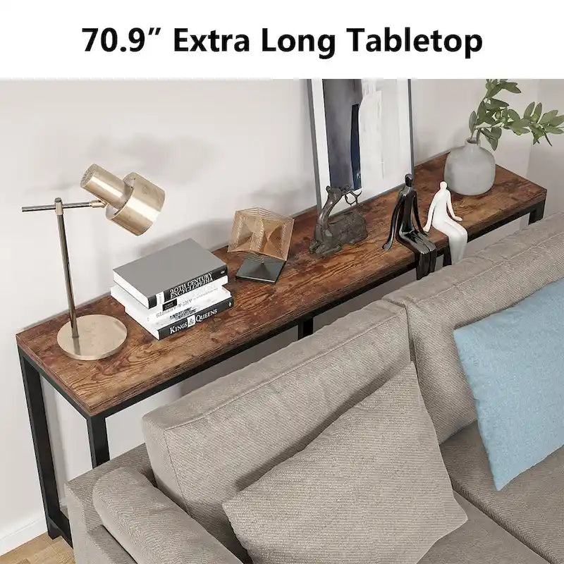 70.9 inch Extra Long Console Table Behind Sofa Couch, Narrow Entryway Table