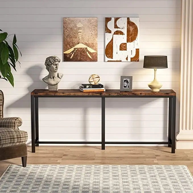 70.9 inch Extra Long Console Table Behind Sofa Couch, Narrow Entryway Table