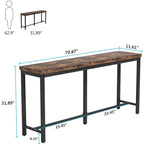 70.9 inch Extra Long Console Table Behind Sofa Couch, Narrow Entryway Table