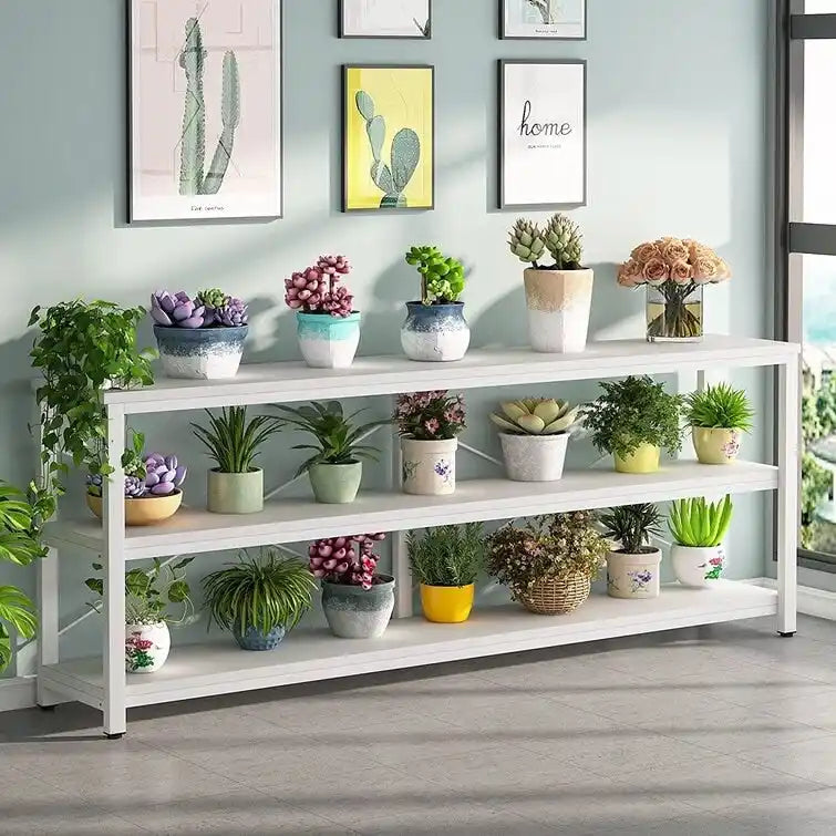 70.9 inch Narrow Console Table Sofa Tablewith 3-Tier Shelves