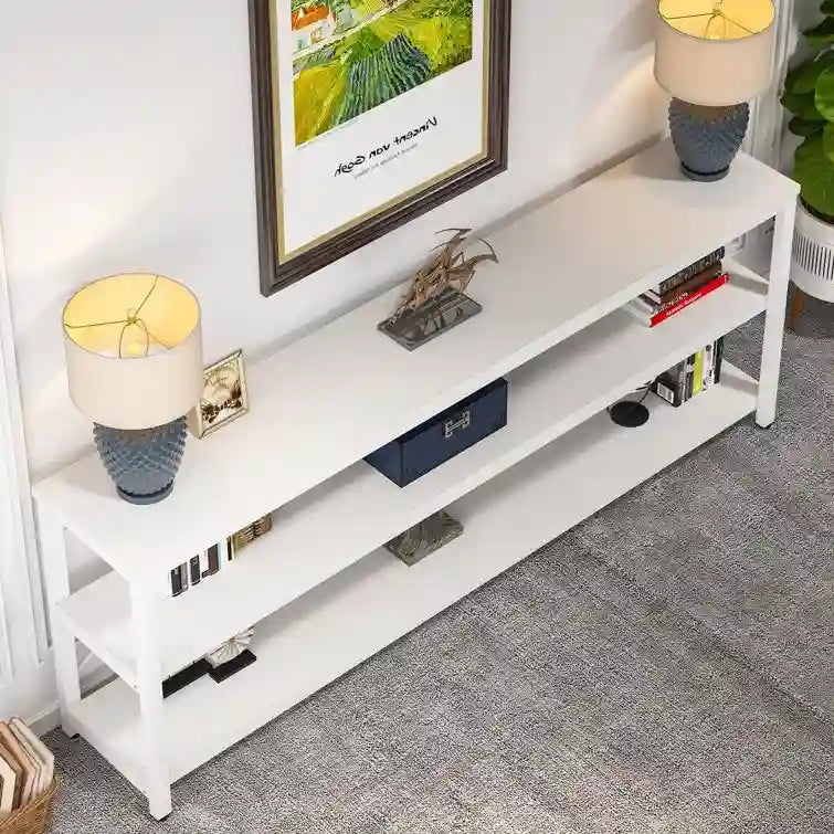 70.9 inch Narrow Console Table Sofa Tablewith 3-Tier Shelves