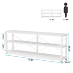 70.9 inch Narrow Console Table Sofa Tablewith 3-Tier Shelves