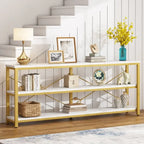 70.9 inch Narrow Console Table Sofa Tablewith 3-Tier Shelves