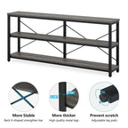 70.9 inch Narrow Console Table Sofa Tablewith 3-Tier Shelves