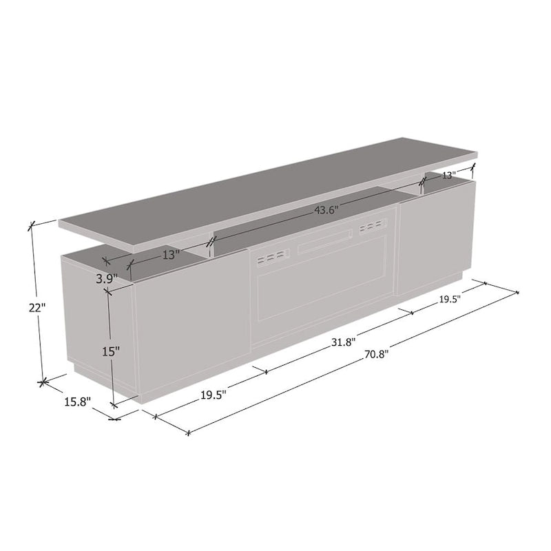 Meble Furniture Eva Modern TV Stand with Electric Fireplace