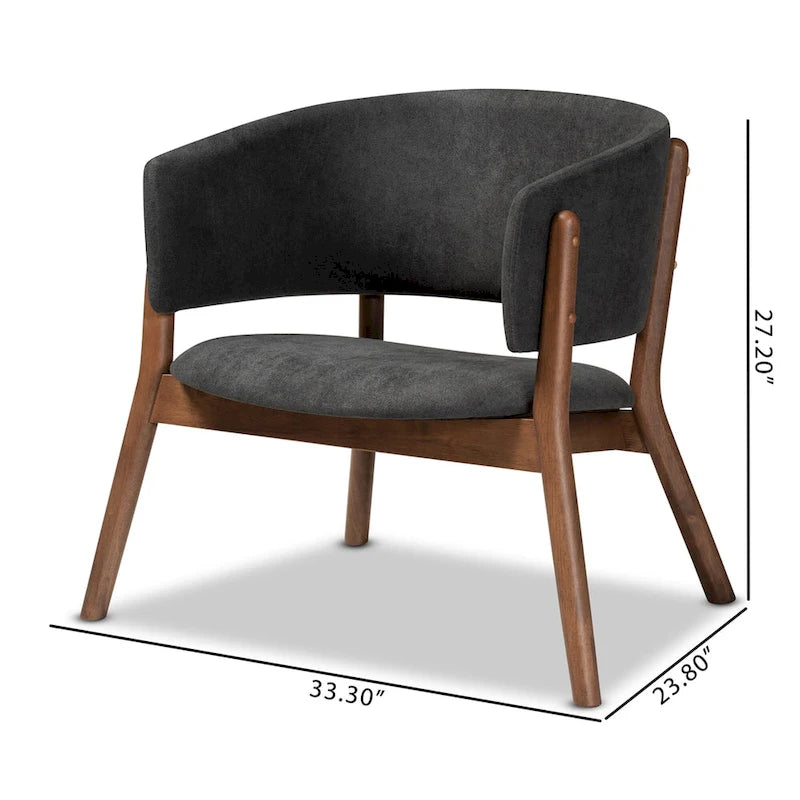 Baron Mid-Century Modern 2-Piece Living Room Accent Chair Set