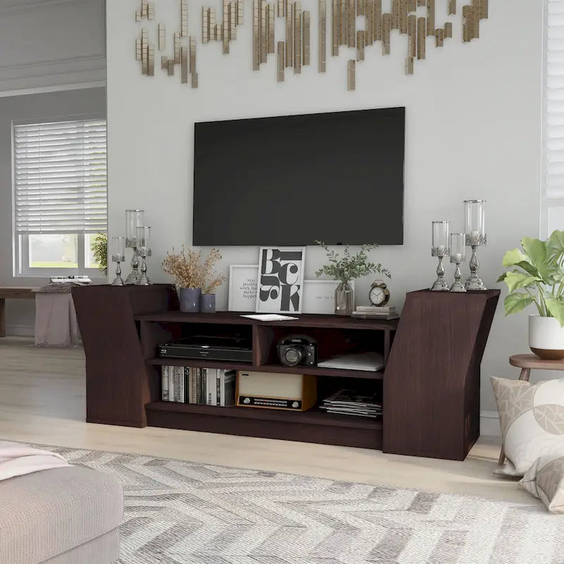 Tai Contemporary 71-inch 3-Open Shelf TV Console by Furniture of America