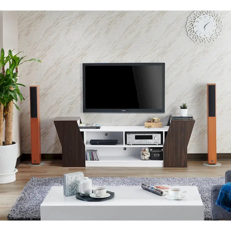 Tai Contemporary 71-inch 3-Open Shelf TV Console by Furniture of America