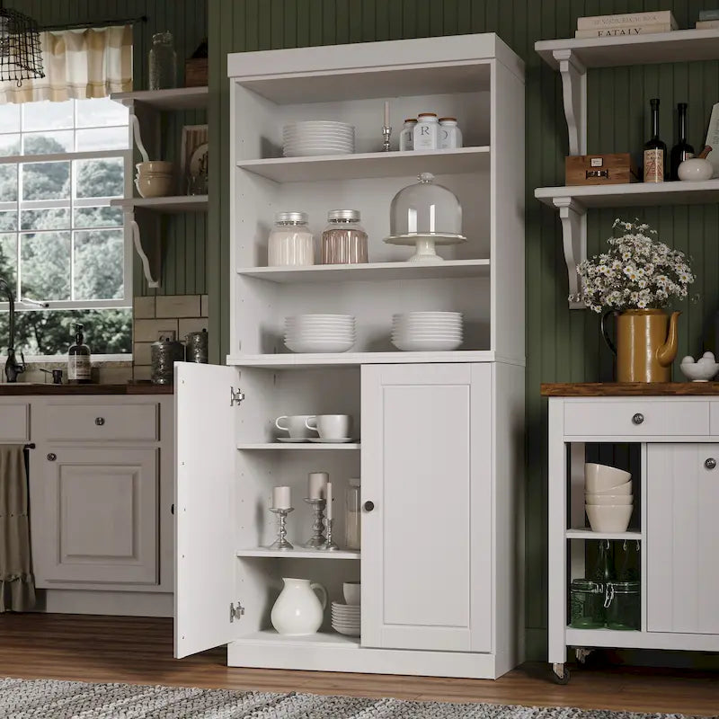 100% Solid Wood 32 Kitchen Pantry Cabinet with 2 Doors by Palace Imports