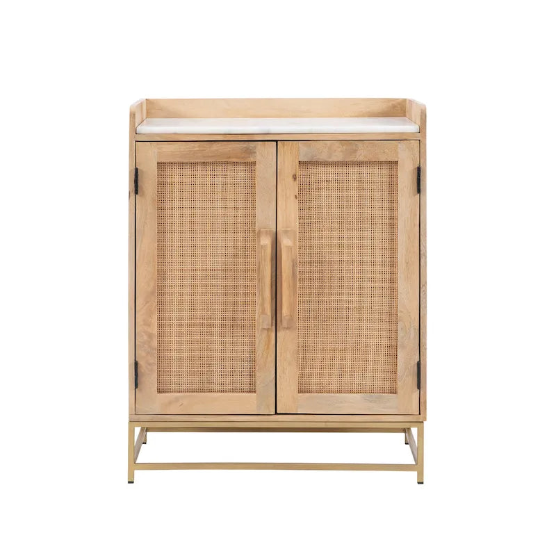 Spence Wooden Bar Cabinet with Marble Top