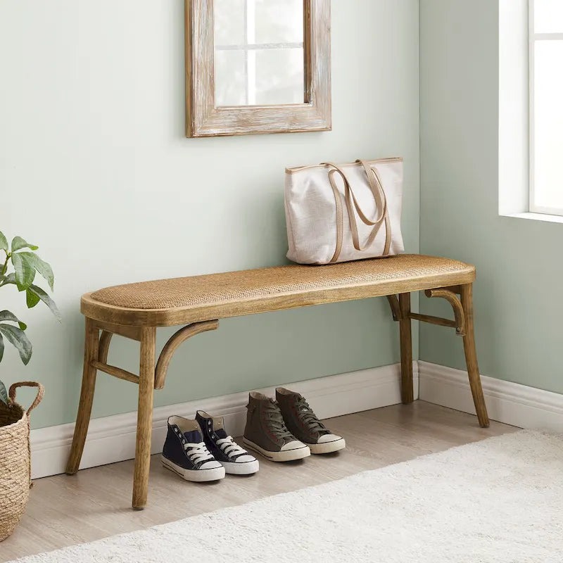 Bernsley Bentwood Rattan Dining Bench