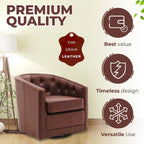 Walsh Top Grain Leather Swivel Chair