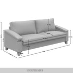 CraftPorch Simple Style Linen Upholstered Sofa