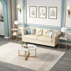 Myhozm 3-piece Round Coffee and Side Table Set with Open Shelves