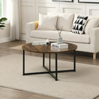 Myhozm 3-piece Round Coffee and Side Table Set with Open Shelves